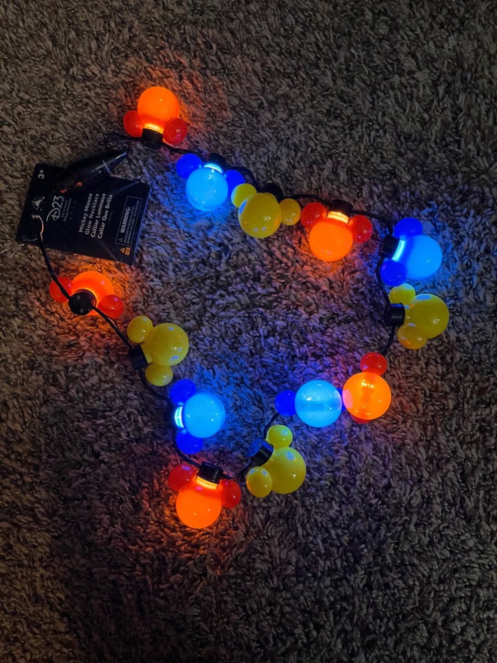 D23 Disney Mickey Mouse Glow Necklace